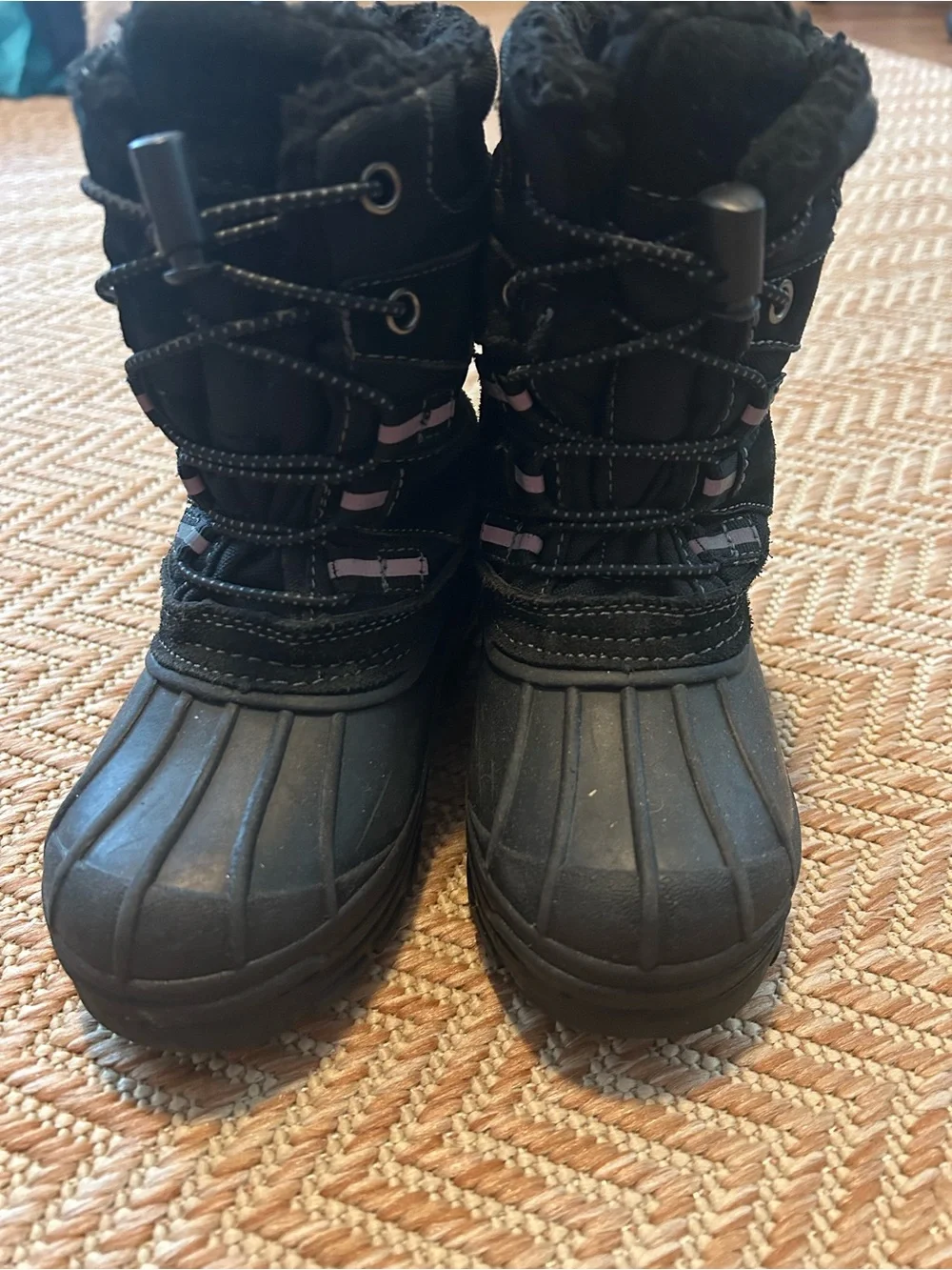 Lands End Kids Black Winter Snow Boots